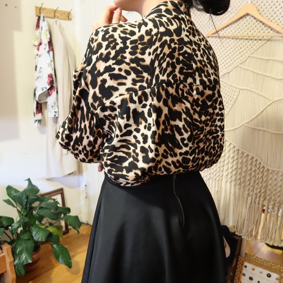 ZARA ANIMAL PRINT TURTLENECK BLOUSE XS/SMALL - Picture 3 of 8